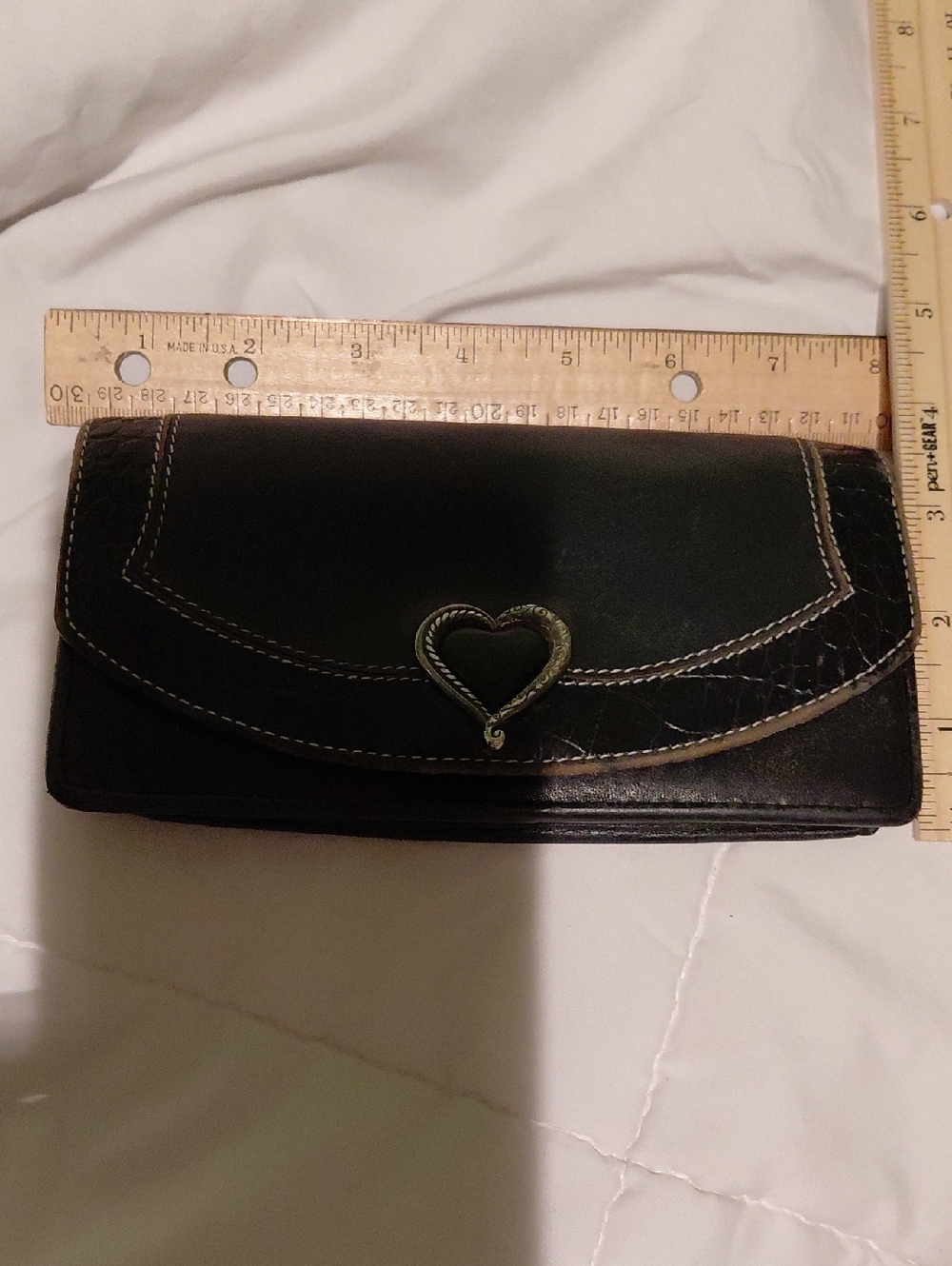 Brighton Black Wallet with Heart Clasp